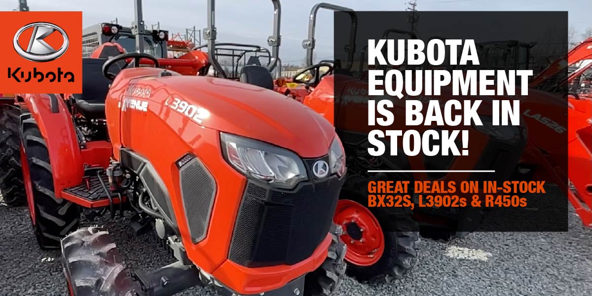 Kubota Machines are Back in Stock!