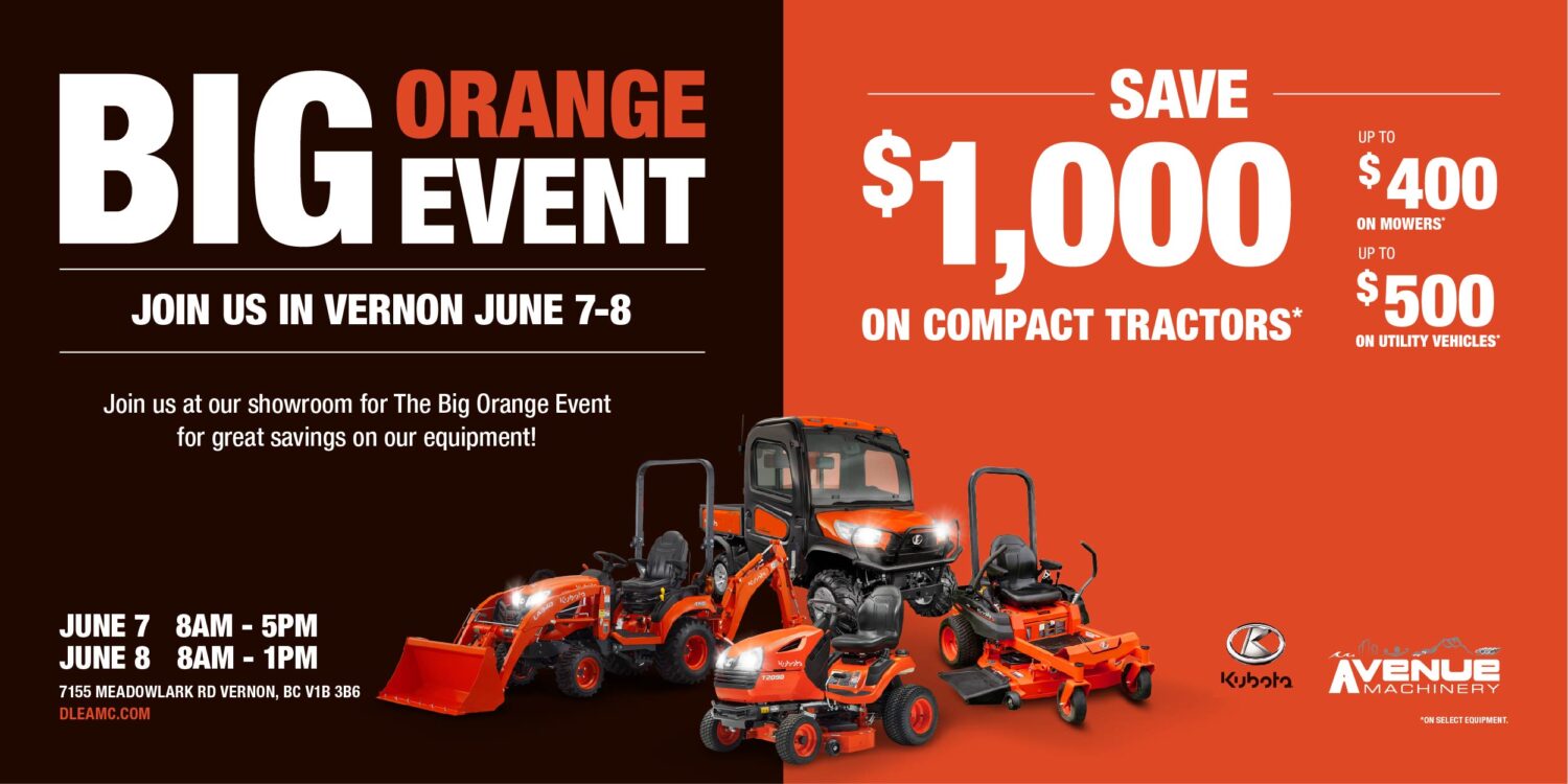 The Kubota Big Orange Event is coming to DLE Avenue Vernon